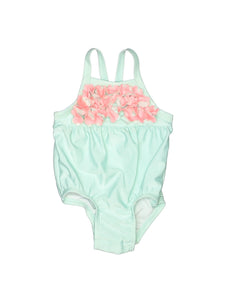 Girl's 1pc Heart Shaped Floral Design Swimsuit - Stylz Select