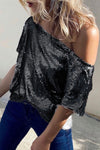 Black Sequin Blouse - Stylz Select