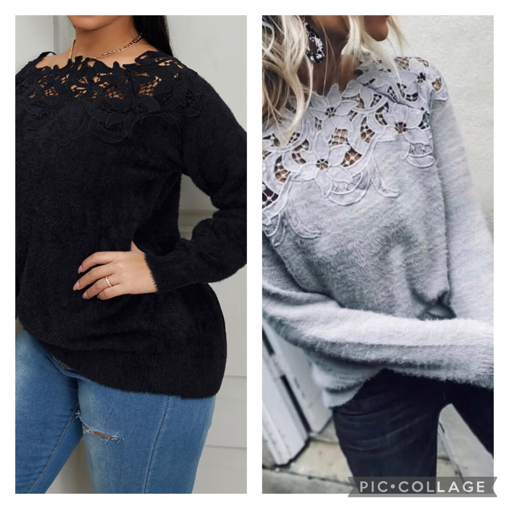 Lace Patchwork Sweater - Stylz Select