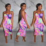 Spaghetti Strap Multi-Color Dress - Stylz Select