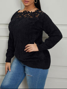 Lace Patchwork Sweater - Stylz Select