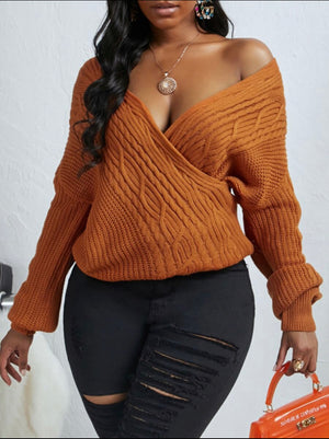 V-Neck Drop Shoulder Sweater - Stylz Select