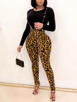 Stylish 1pc Leopard Print Skinny Jumpsuit - Stylz Select