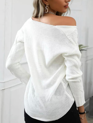 V-Neck Loose Fitted Sweater - Stylz Select