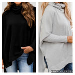 Casual Turtleneck Asymmetrical Loose Sweater - Stylz Select