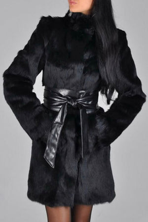 Black Faux Fur Coat - Stylz Select