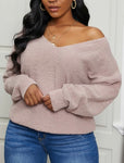 Casual V-Neck Loose Fitted Sweater - Stylz Select