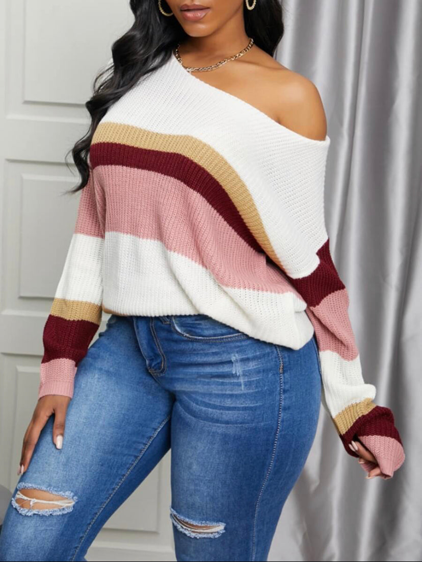 Casual Color Block Sweater - Stylz Select