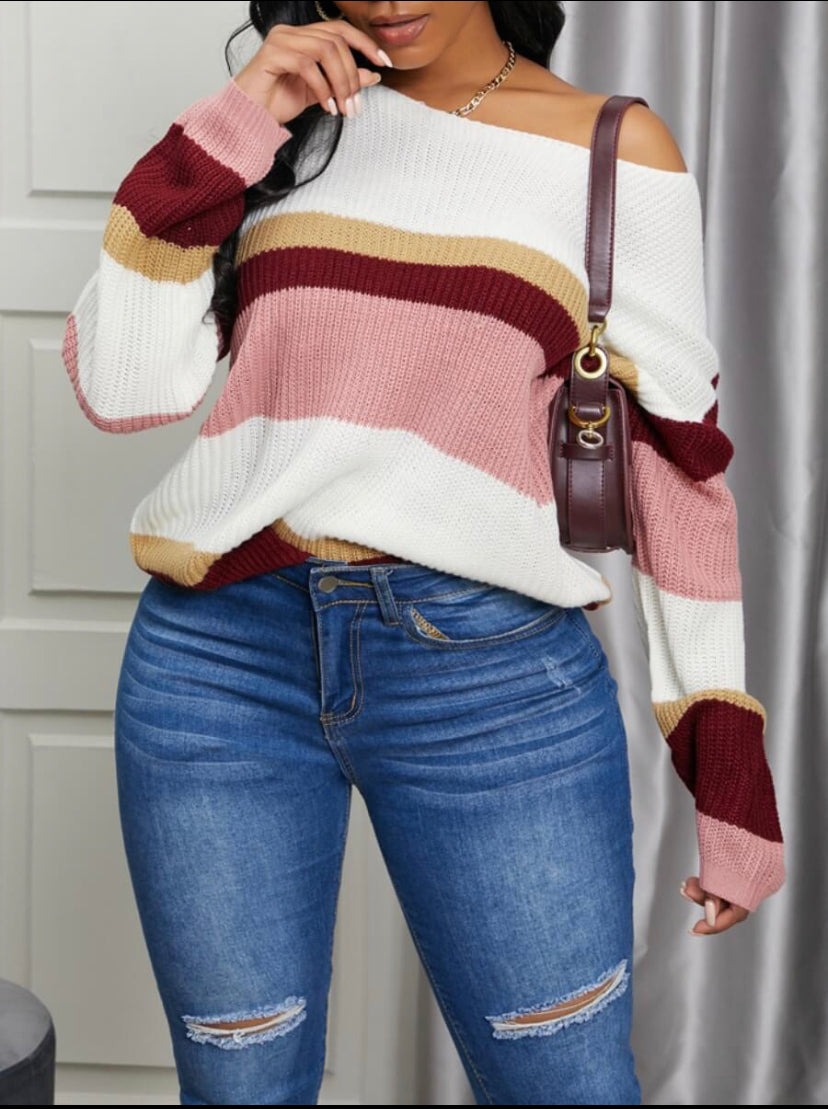 Casual Color Block Sweater - Stylz Select