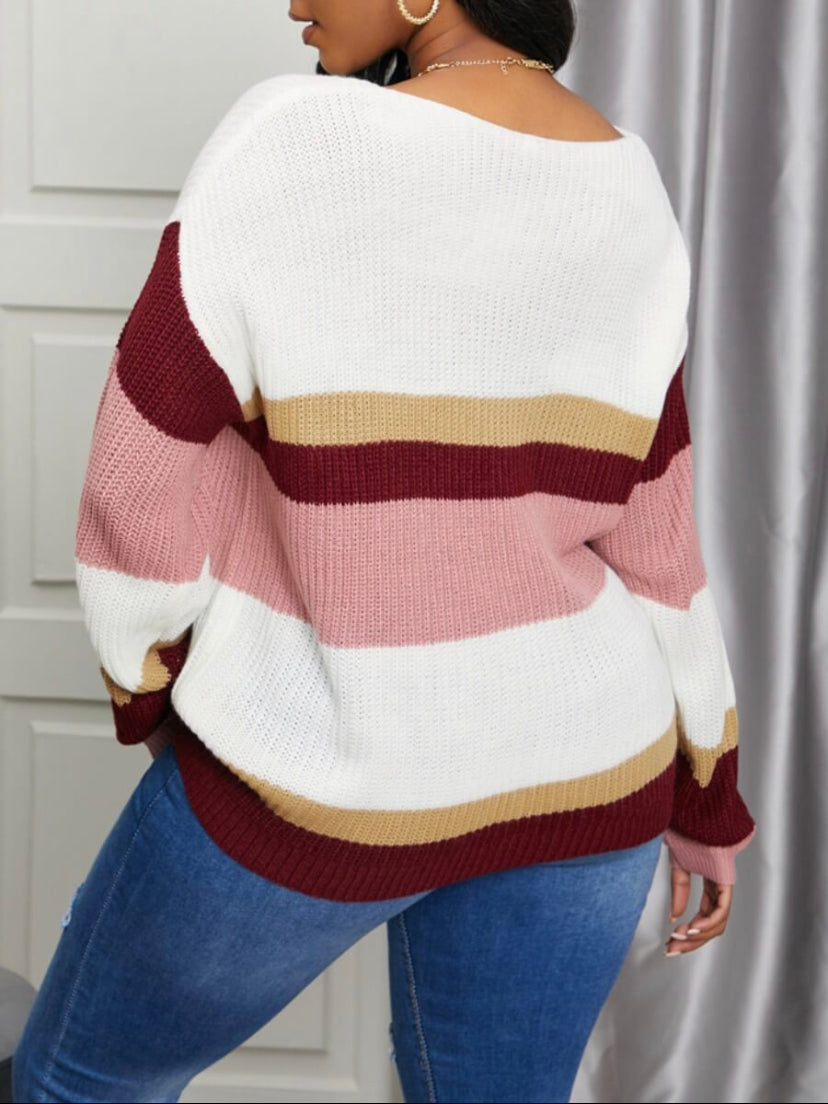 Casual Color Block Sweater - Stylz Select