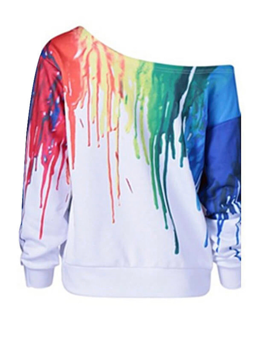 Color Splash Design Sweater - Stylz Select