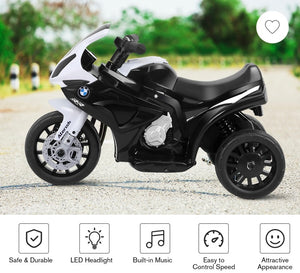 6V Kids 3 Wheels Riding BMW Licensed Electric Motorcycle