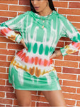 Green Tie-Dye Mini Dress - Stylz Select