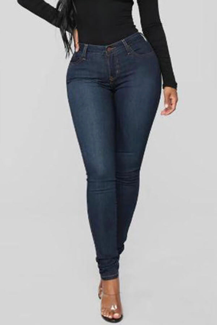 Women's Deep Blue Fitted Jeans - Stylz Select