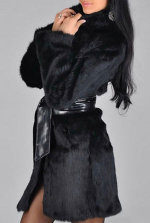 Black Faux Fur Coat - Stylz Select